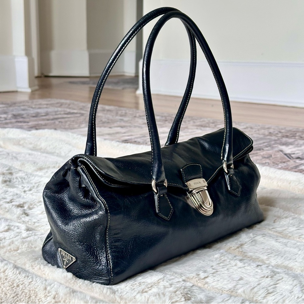 PRADA Soft Calf Easy Shoulder Bag Black - Picture 7 of 16